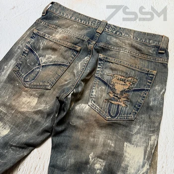 Custom Washed Street Y2K Baggy Patchwork Vintage Painted Dirty 