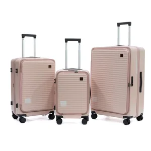 Fashionable Eco-friendly Trolley Luggage Modern Cartoon Design Lightweight Portable Travel Suitcase with Front Open Feature