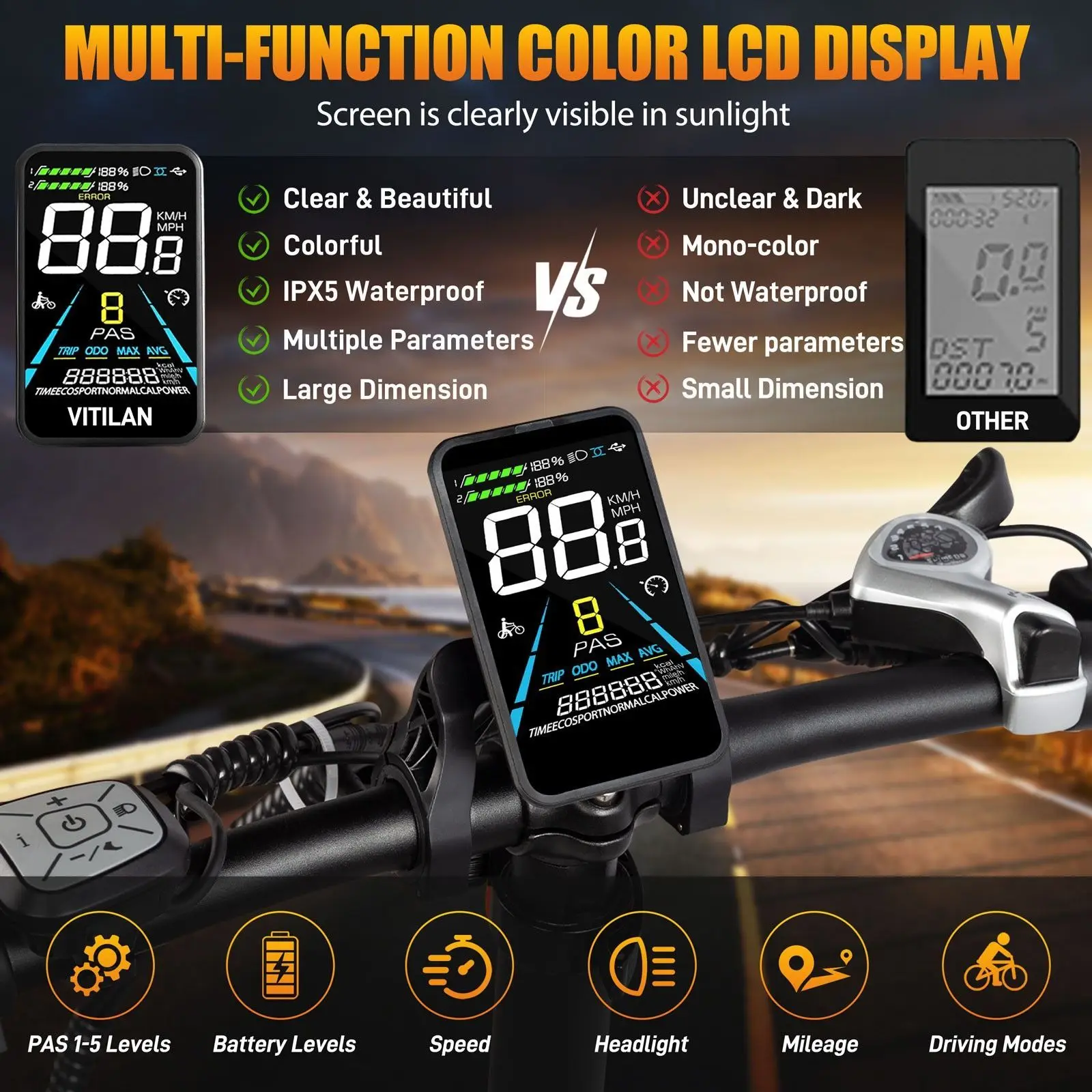 V3 Fully Suspended, Folding Electric Bicycle with Thick Tires Range 30+ Miles