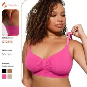 Hexin Women's Thin Solid Seamless Wireless Bralette Comfortable Adjustable Full Coverage in 4 Colors with Custom Logo on Cup