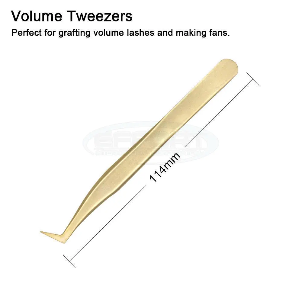 Golden Color Stainless Steel Volume Lash Tweezers Reasonable Price