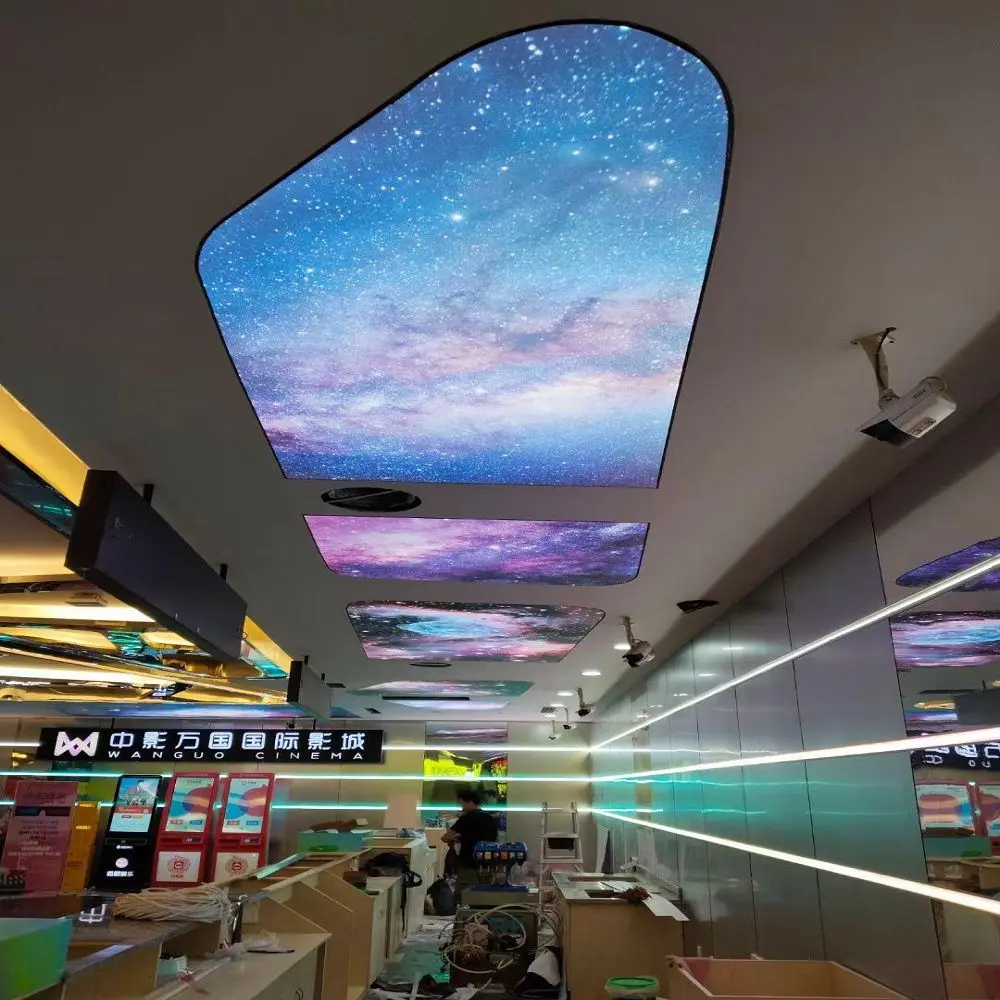 translucent maple leaves 3d design stretch pvc ceiling film -20