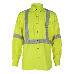 Custom Man Flame Retardant Shirt FR Work Fireproof  Shirt With Reflective Tape Shirts