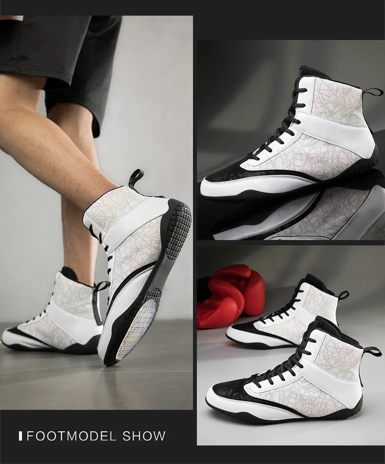 Best Boxing Wear Shoes For Wrestling Or Kick Boxing In White Color With