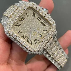 2026 Latest Arrival VVS Moissanite Diamond Studded Business Watch Automatic Unisex Hip Hop Antique Fashion High Best Price