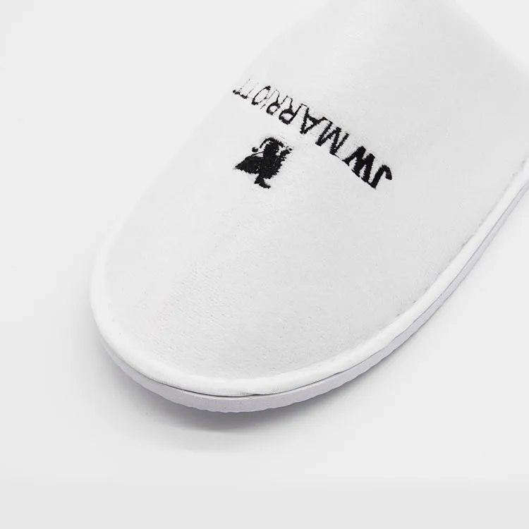 Jw Marriott Custom Embroidery Hotel Slippers Custom Luxury Velvet