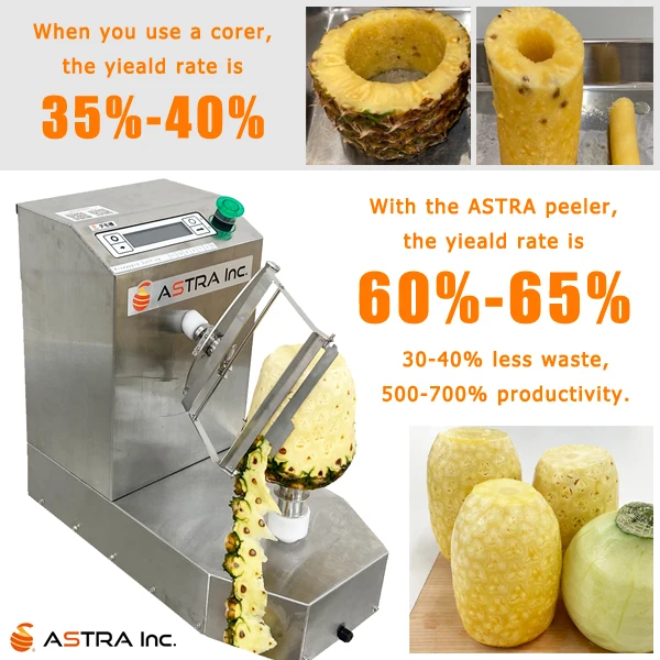 Pineapple peeling machine - KA-720P - ASTRA - knife / fully-automatic /  stainless steel