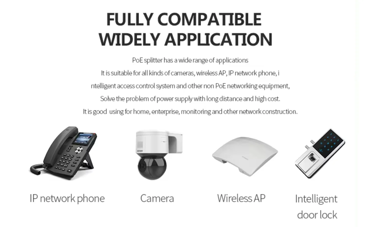 DC Output Active IEEE802.3 Af/at POE Splitter Power Supply Module PoE 48V to 12V/ 5V for Camera Wireless AP factory