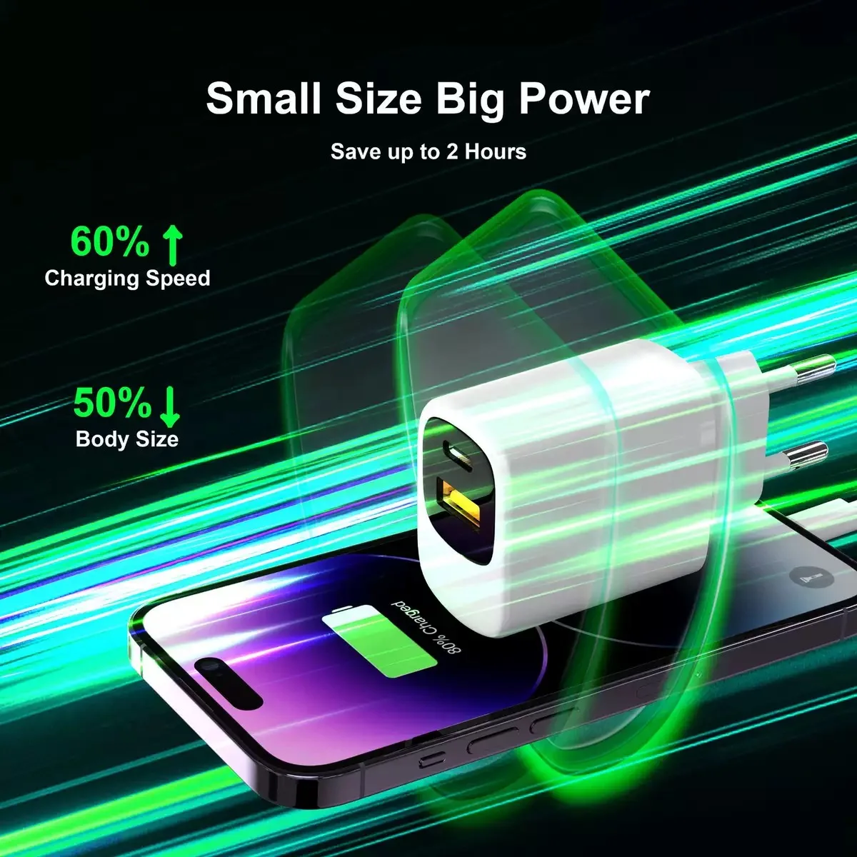 30W Fast Charging Dual Port USB C QC3.0 PD Wall Charger EU UK Plug For Mobile Phone Power Supply Adapter_voghion.com