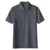 Solid color short-sleeved polo shirt - dark gray