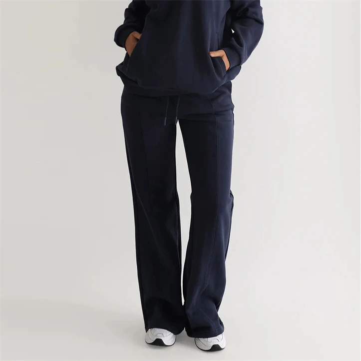 Wholesale Women Flare Jogger Pants And Trousers 100% Cotton Breathable Soft Baggy Wide Straight Leg Pants Sweatpants For Sale