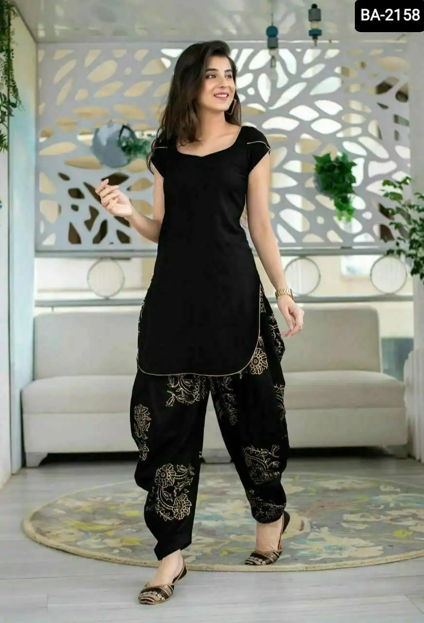 Buy ANUSHIL Rayon Cotton Printed Mandarian Neck 3/4th Sleeves Ethnic Wear  Kurti with Patiyala Suit(Colour - Grey, Size - XL) Online at Best Prices in  India - JioMart.