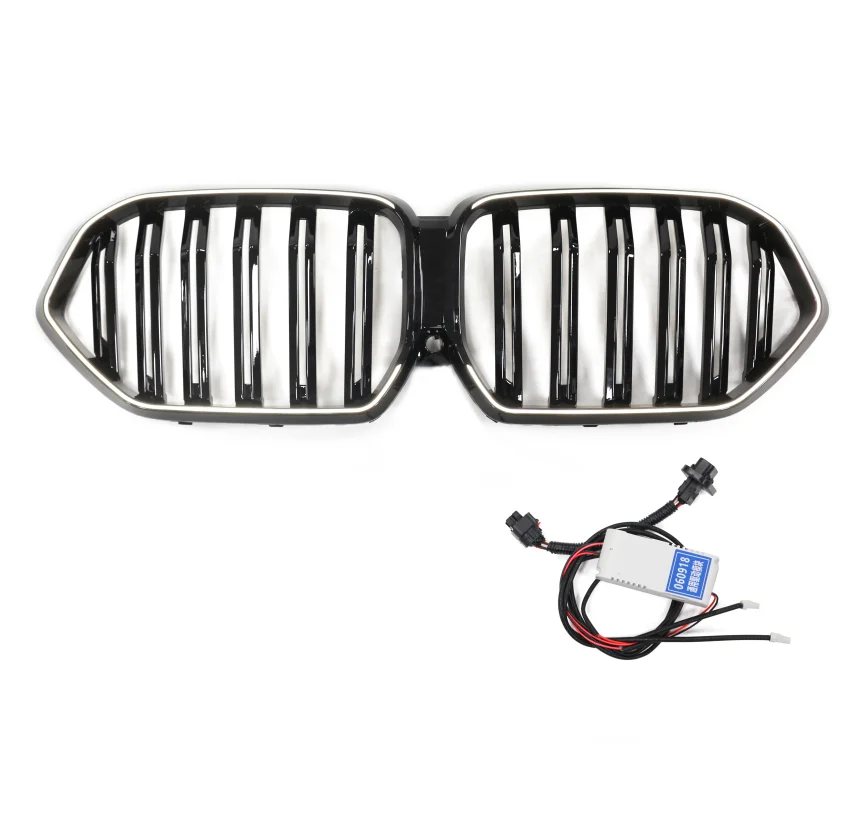 2019-2023 X6 G06 Single/Double Line Gloss Black LED Front LED Illuminated Grill Grille for BMW Upgrade