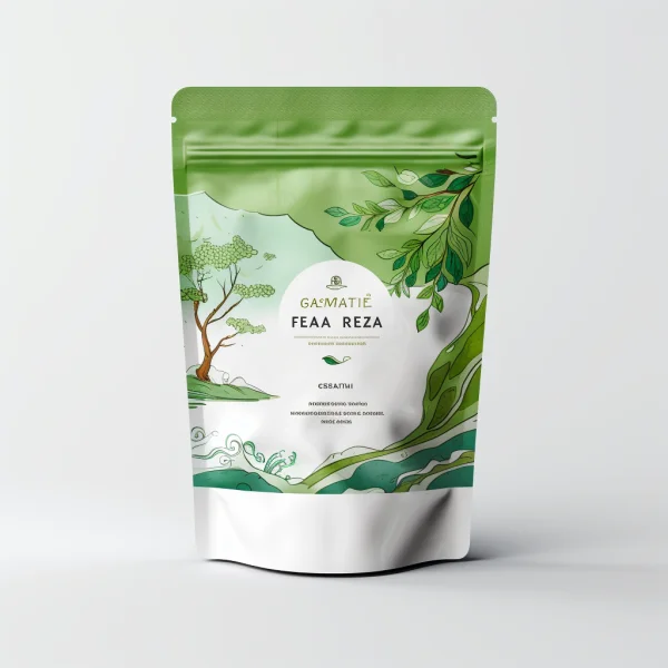 Green Tea Matte White Package Stand up Pouch Aluminum Foil Packaging ...