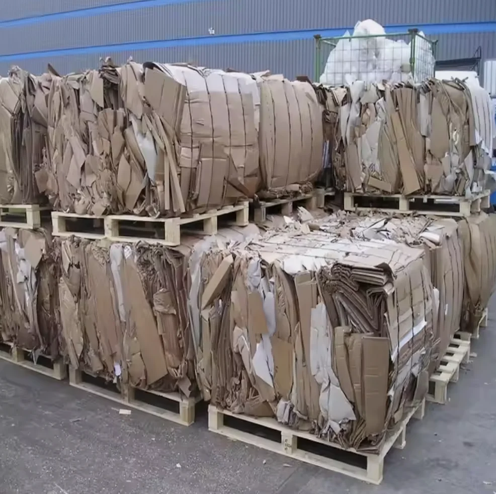 PAPER OCC (OLD CORRUGATED CARDBOARD - CARTON) BALES SCRAP / WASTE for RECYCLING.
