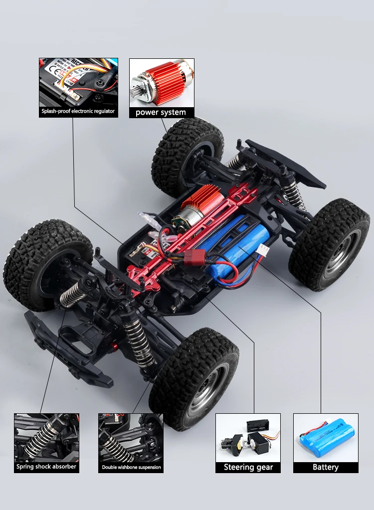 SCY-16102 1/16 4WD RC Truck Max-Speed 38km/h Brushed Motor 2.4Ghz Remote Control Off-road Vehicle RC Cars Kids Toys Boys Gifts