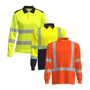 Customize Various Styles OEM ANSI High Visibility Polyester Breathable Long Sleeve Work Safety Shirt