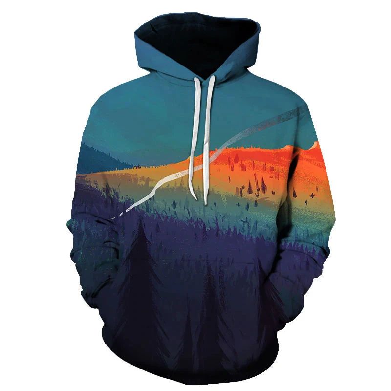 Source High Quality Men's 3d Digital Print Sublimation Hoodies