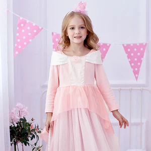 Ruffled Layered Skirt Polyester Comfortable Breathable Stage Performance Dress for Girls Children