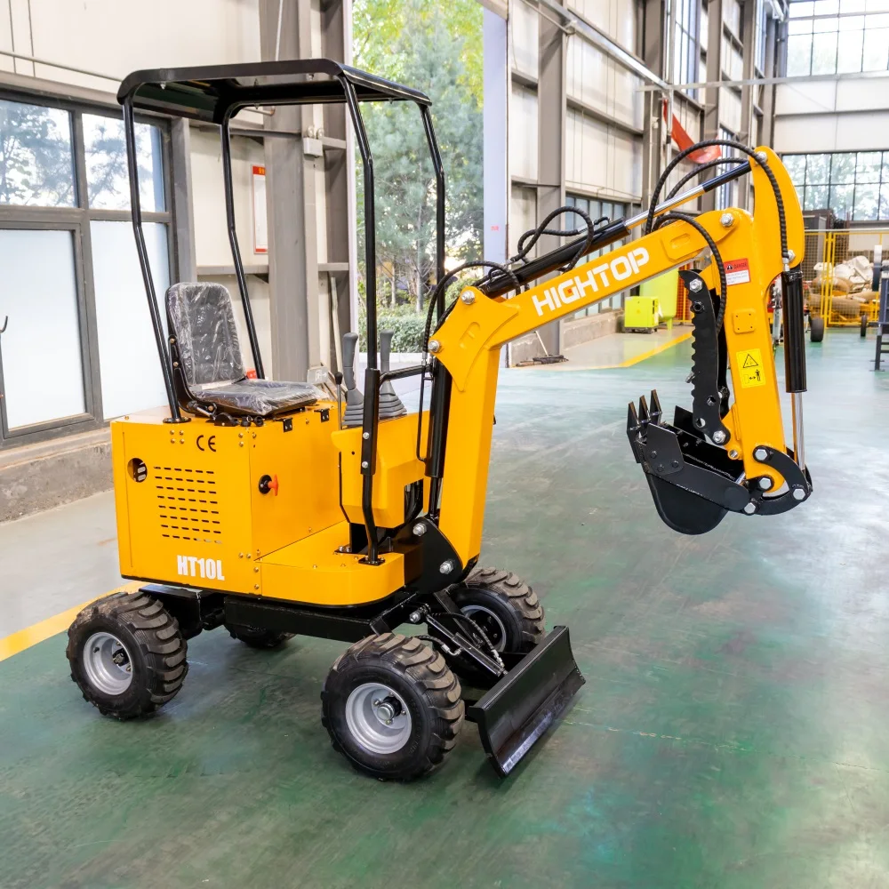 1 Ton 1,2 Ton Liten Hjulgrävare för Trädgård och Jordbruksbygge