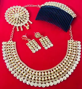 Comoros Design Bridal Engagement Fashion Jewelry Sets with Earring Comb Brooch for Women Wedding Party Wear India Export