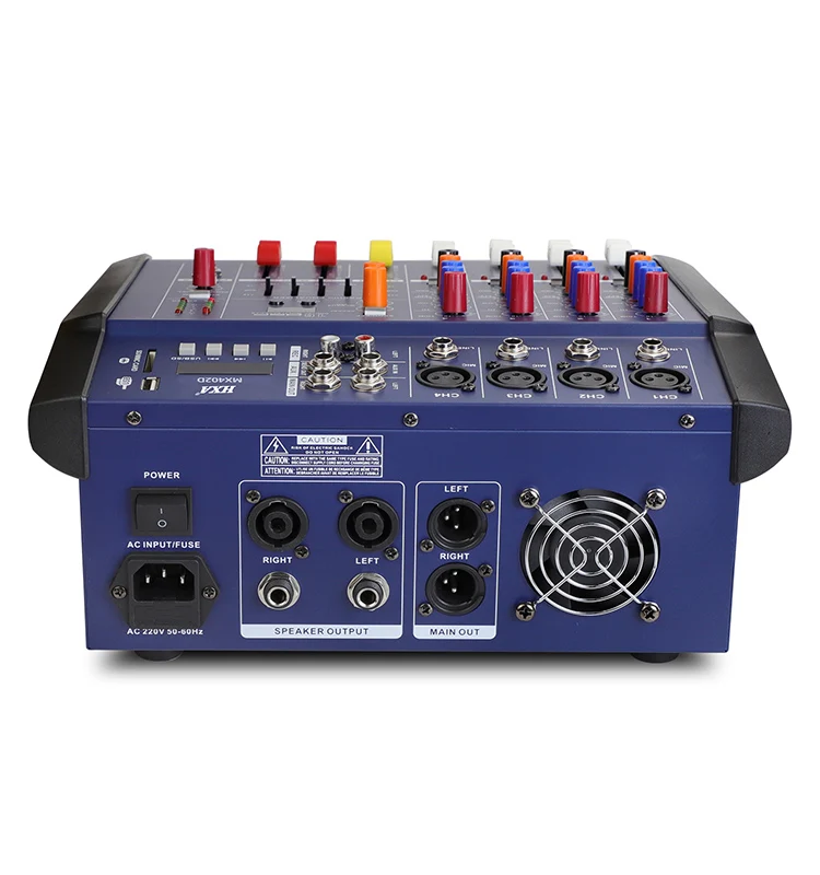 Professional 4 Channel Audio Power Amplifier Mixer Sound Audio Mixer