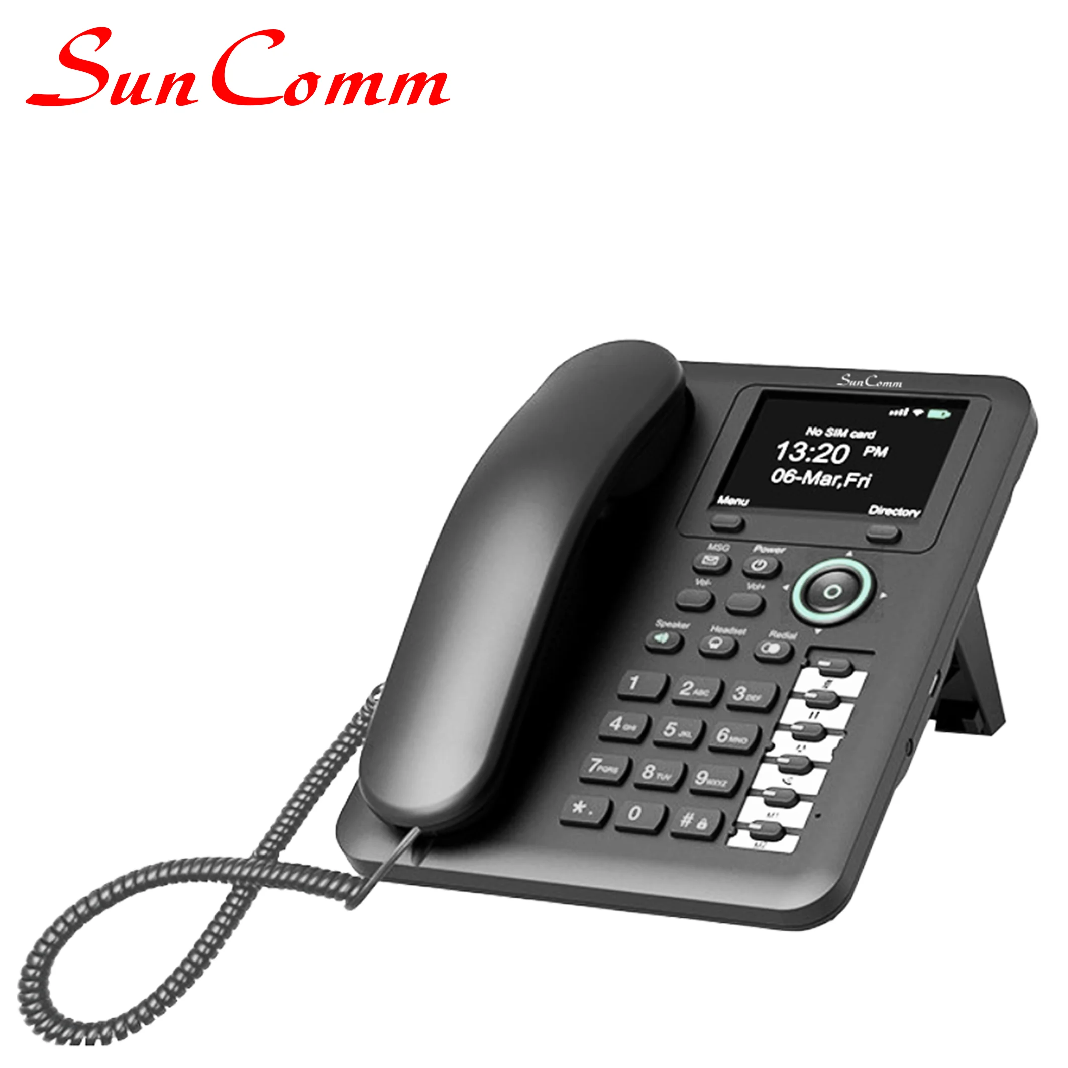 SunComm SC-9072-PE low cost IP Phone for enterprise hotel office with 2 SIP PoE HD voice