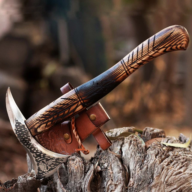Top Quality Axe Manufacturer Carbon Steel Axe Camping With Wood Handle With Leather Sheath Buy