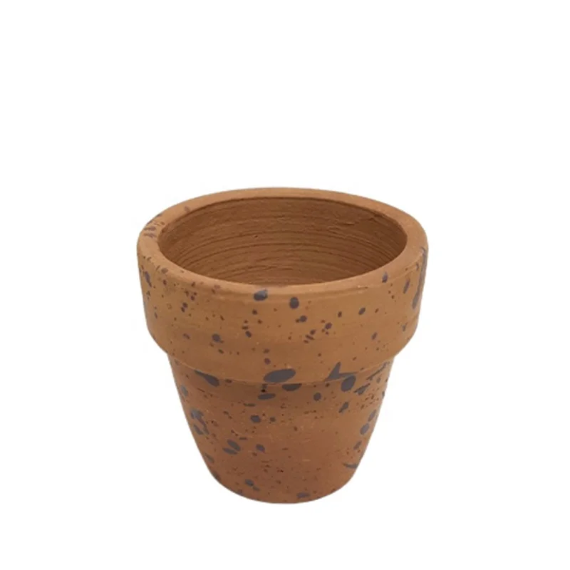 Clay Round Pot Natural Colour Modern Style Ceramic and Terracotta Vases for Home Decoration and Table Top Decor
