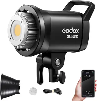Godox SL60IID SL60W LED Video Light,60Ws White 5600K Version Continuous Output Lighting With Bowens Mount