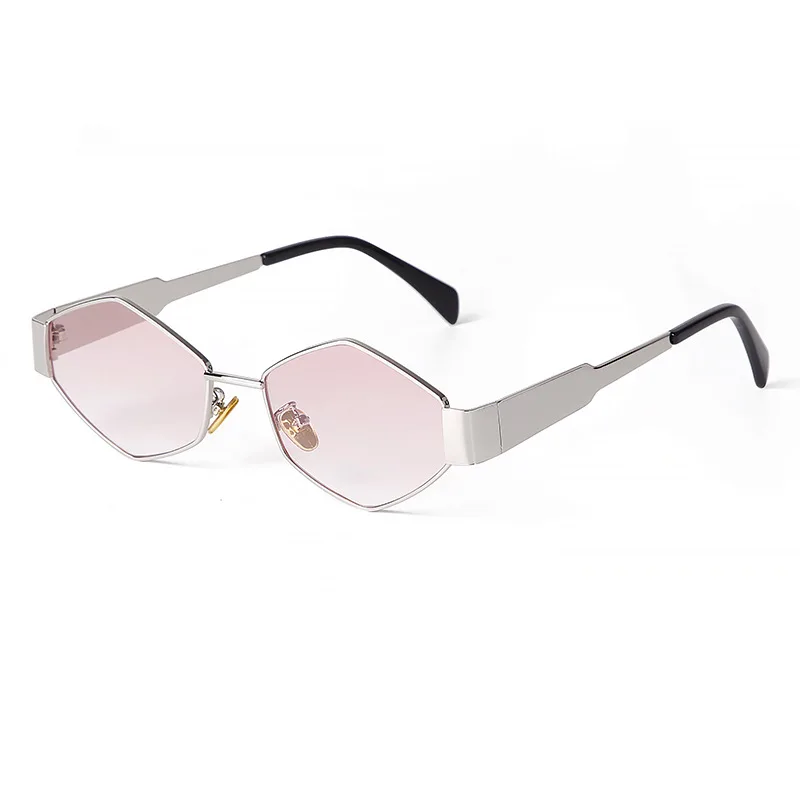 Rhombus Personalized Metal Small Frame Y2K Glasses, Accesso Y2k Metal Gold Small Rhombus Frame Cat 3 UV400 ELEGANT Glam  main image 4