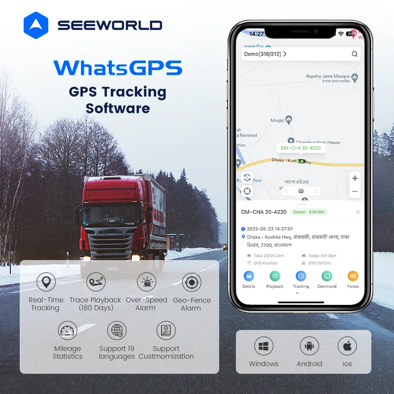SEEWORLD D21L  GPS Tracker for Vehicles With ACC Alarm & Fleet Management Waterproof & Geo-Fence 4G Asset GPS