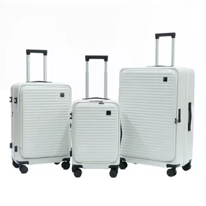 Luxury Multi-Function Boarding Suitcase Anti-Fall Zipper Double-Opening Front Cover Durable and Portable Luggage