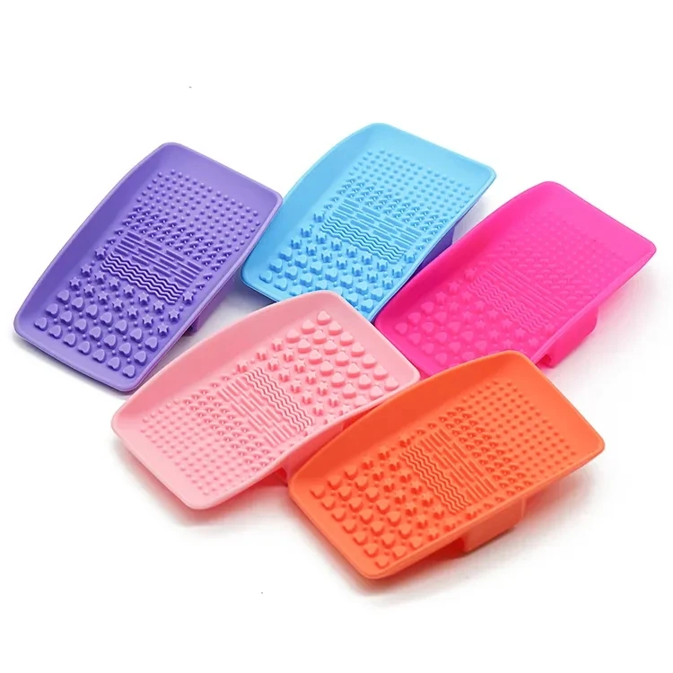 Square Silicone Make Up Brush Cleaner Reusable Makeup Brush Cleaner Mat ...