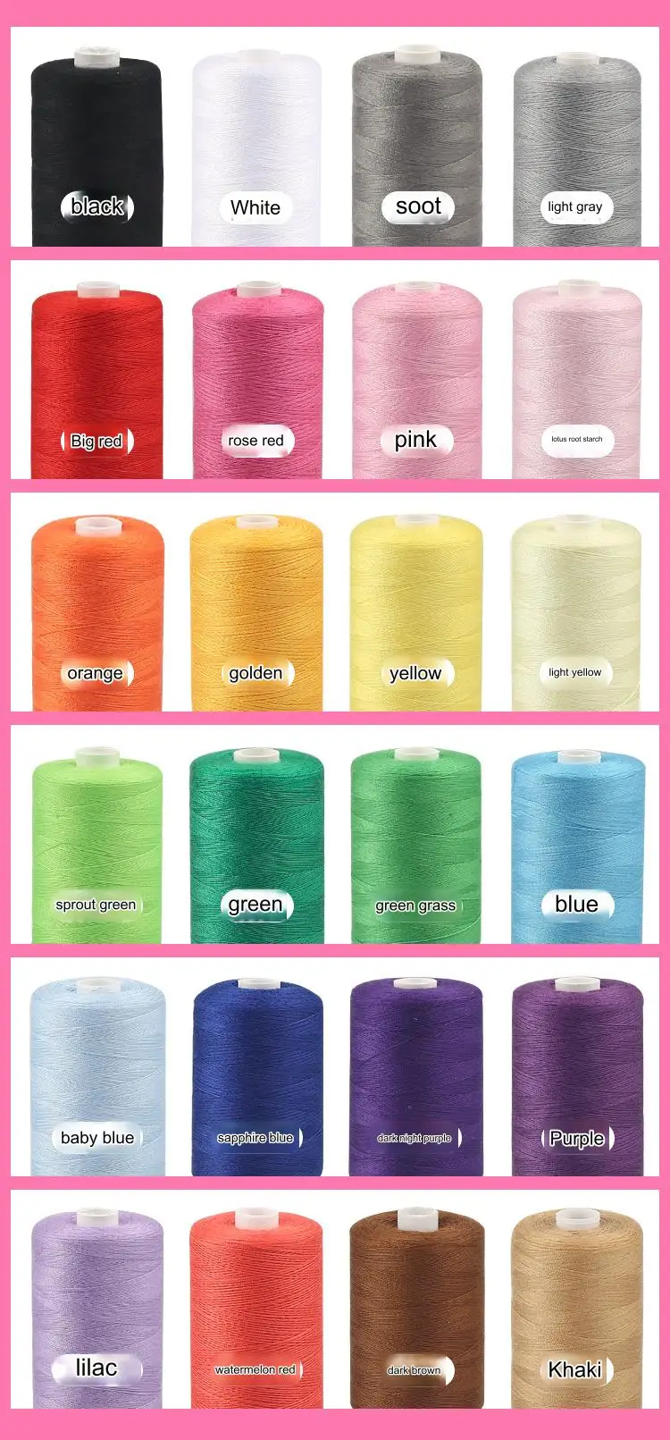 In Stock Wholesale High Quality 40s/2 Clothing Sewing Thread 1000 Yards