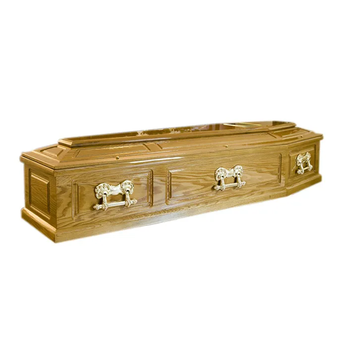 Italian Style Oak Wood Coffin Funeral Solid Wood Burial Vault Combo Bed ...