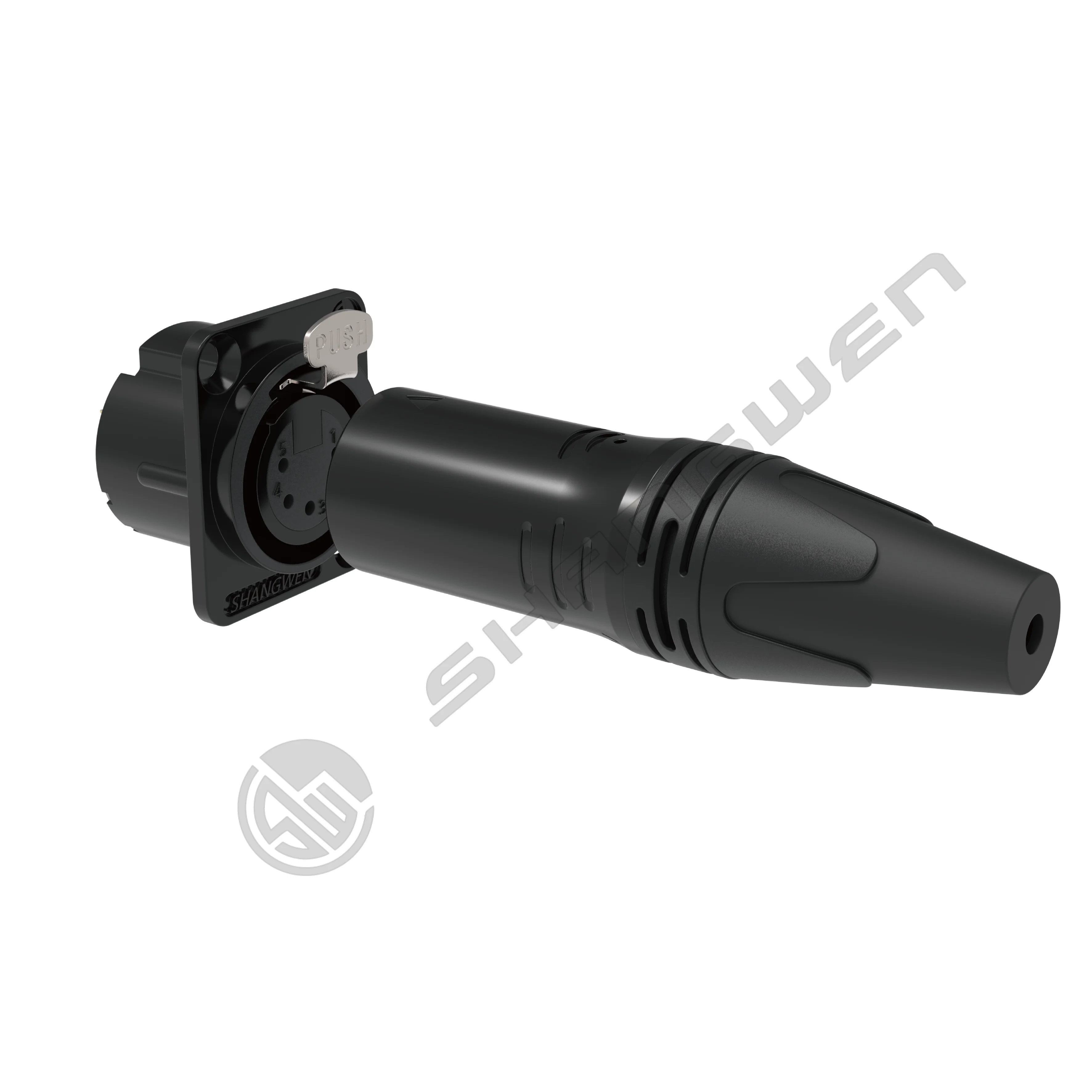 Mini 5-Pin XLR Male Audio Connector IP40 Indoor Shell with Gold Contacts Black Microphone Audio Cable Connector Plug