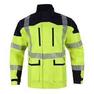 High Quality Flame Retardant Workwear Hi Vis Workwear Security Jacket Safety High Visibility Work Jackets with Reflector