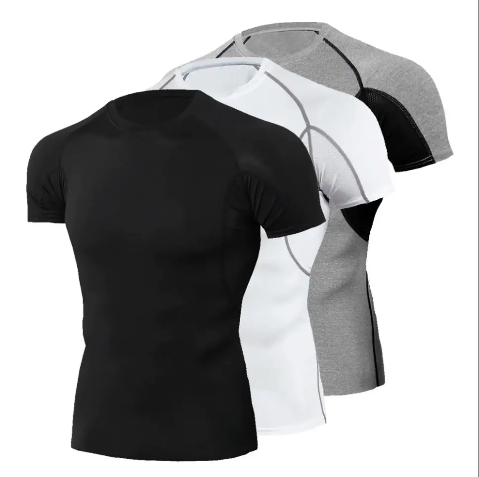 2024 New Custom Men's Compression Shirt Nylon Spandex Male Workout Long-sleeve Shirts High Quality Fitness Compression Shirt
