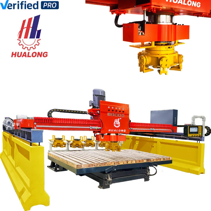 HUALONG Machinery Automatic Changing Head Quartz Slab Buffing Marble Tile Polishing Equipment Auto Polish Machine for Granite