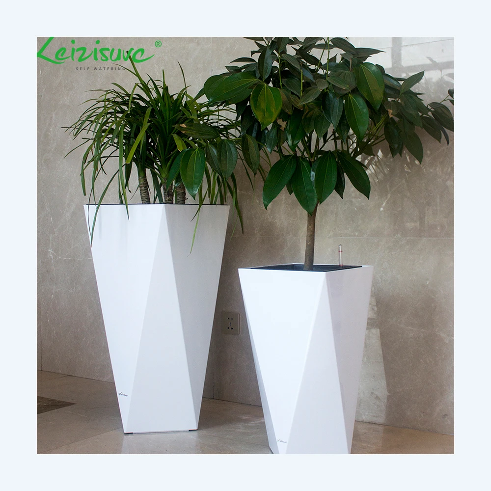 Уникальный высокий цилиндр большой размер декоративный дизайн украшение для дома пластиковая белая Роскошная ваза цветов в помещении