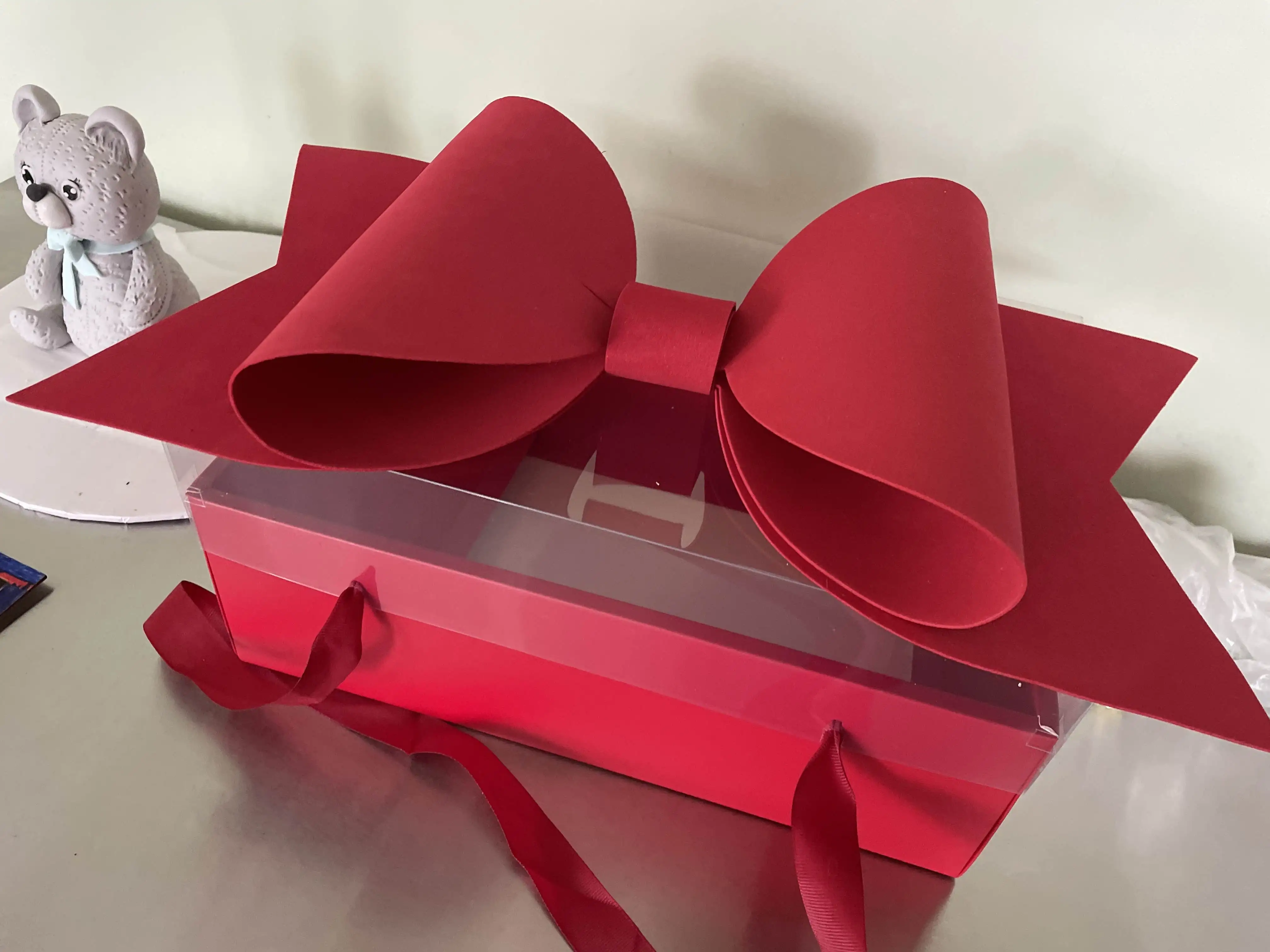 Luxury Large Orange Silk Bow Ribbon Gift Box Party Wedding Wallet