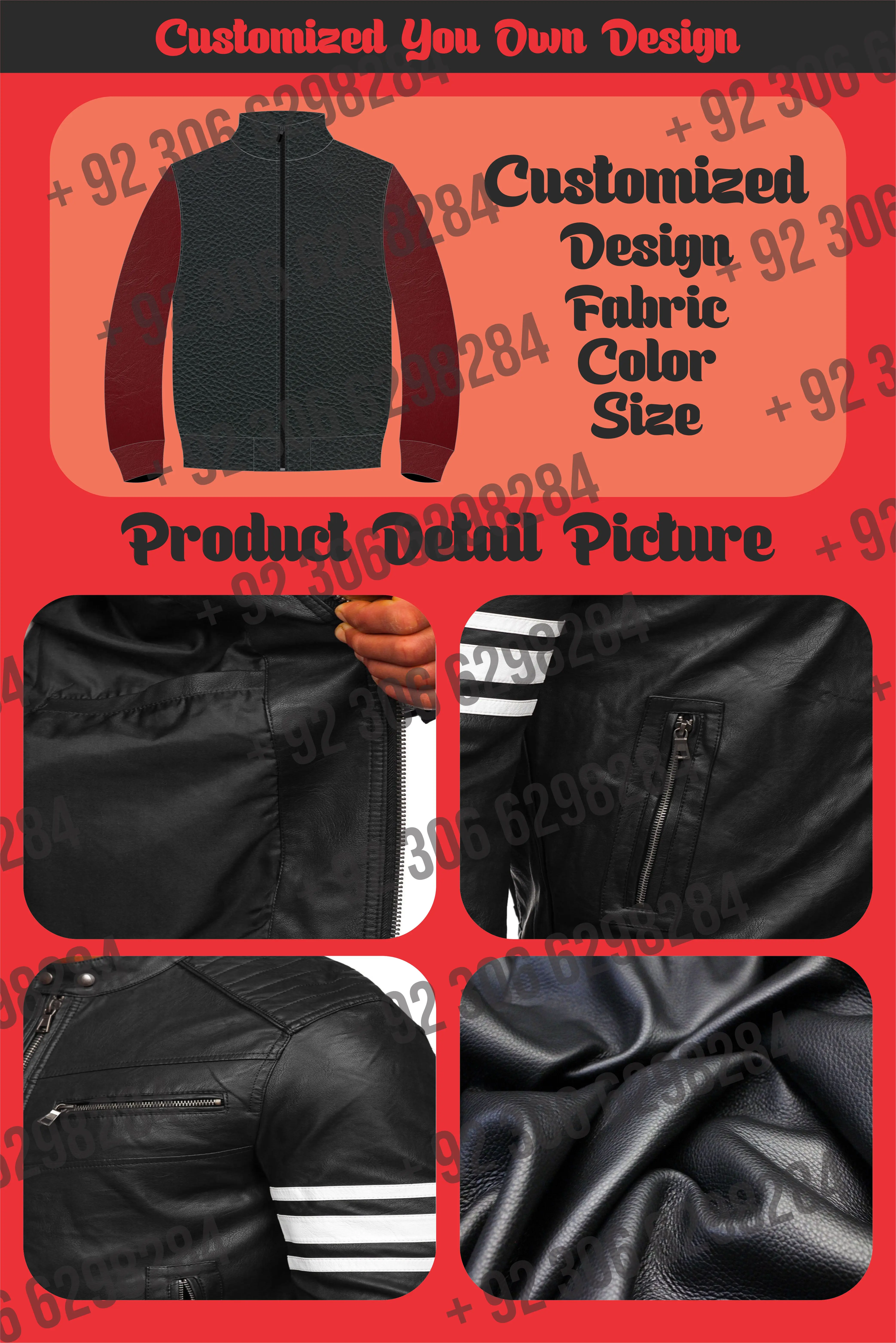 Genuine Sheepskin Bomber Leather Jacket Men Motorcycle Leather Jackets