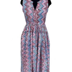 Hand Block Printed Maxi Dress Floral Cotton Winter Autumn Seasonal Sustainable Fashion Solid Pattern