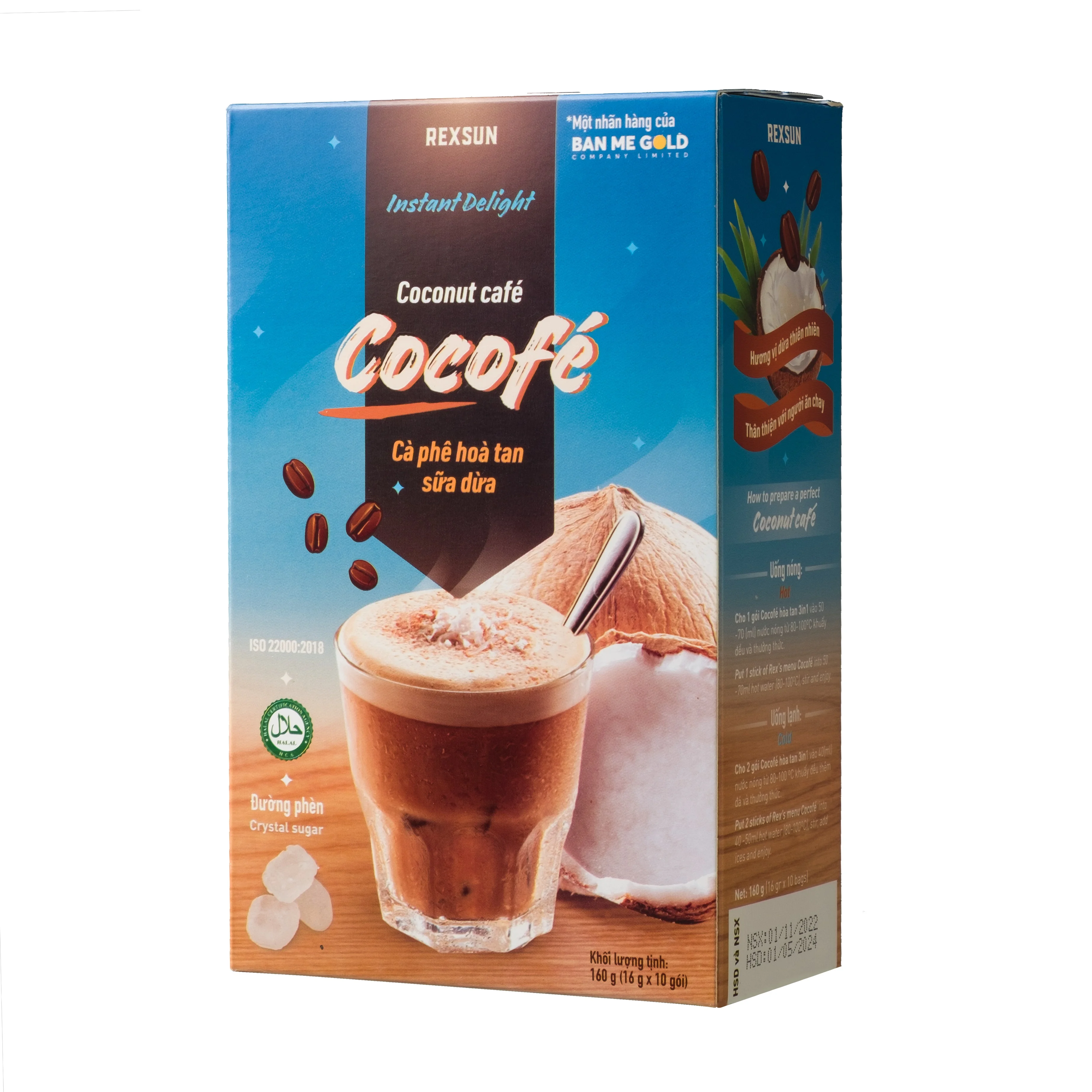【coco】 COCONUT MILK Instant Coffee Mix COCOFE Instant Delight 160g/box