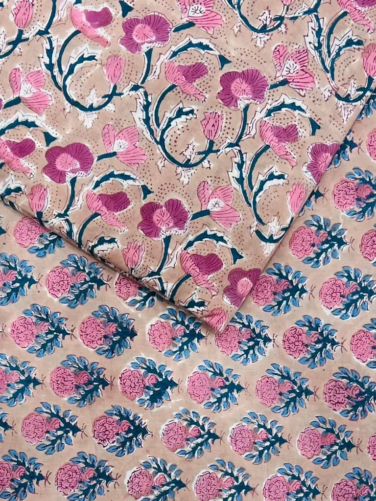 Hand Block Printed 100 Cotton Fabric Manufacture Handmade Eco Friendly