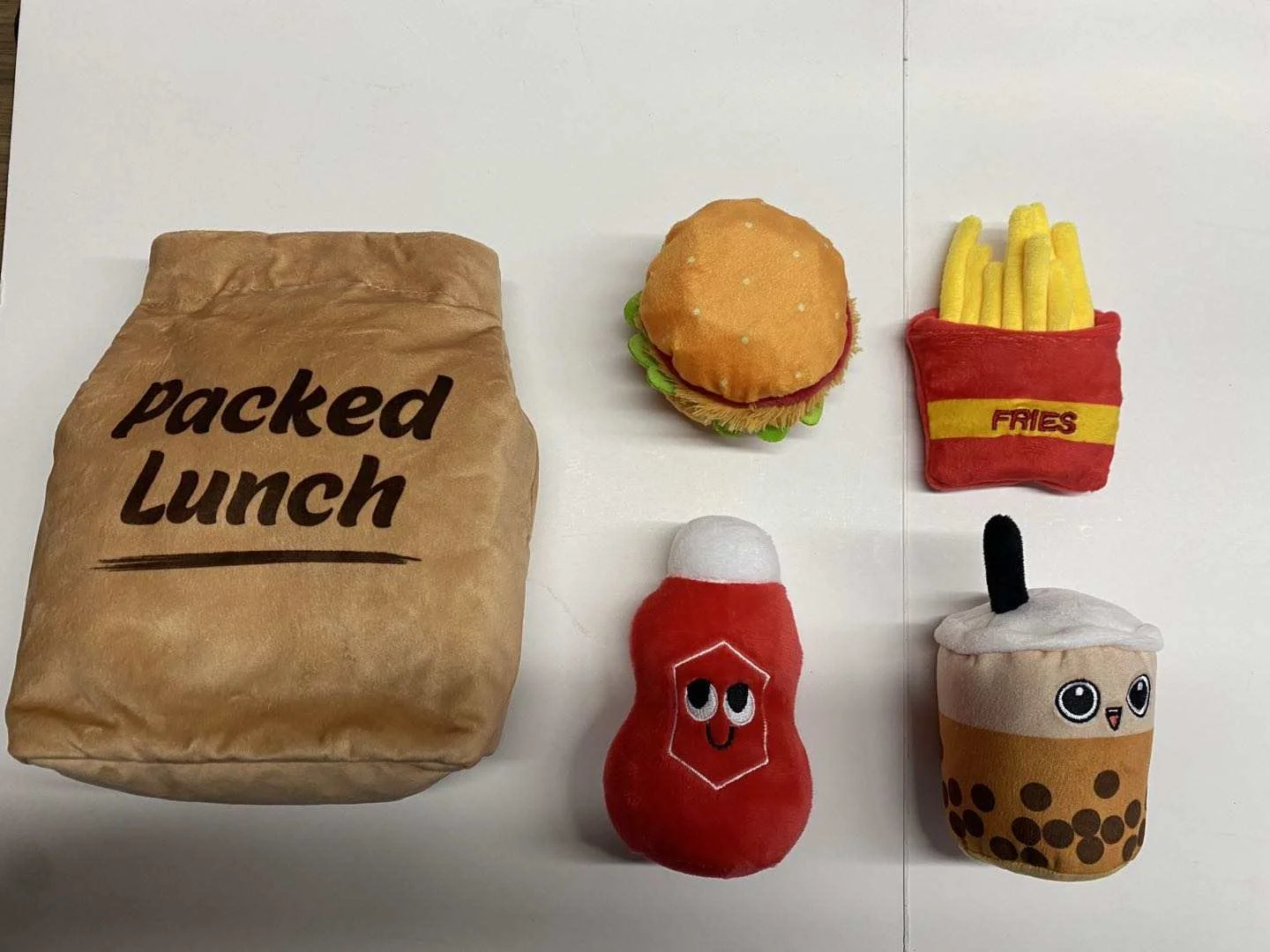 Fast Food Lunch Bag Series Squeaky Plush Dog Toy