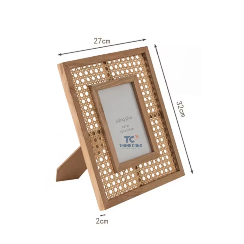 Wood Picture Frames/rattan Photo Frame Photo Frame Handwoven Decoration