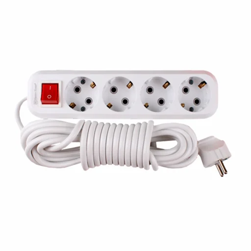 Extension Socket 4 Way With Grounding EU Standard With Button With 2/3 ...