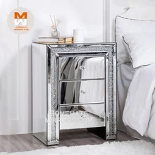 Factory Direct Sale Competitive Mirrored Crushed Diamond Bedside Table